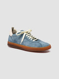 GINNASIO 001 - Blue Leather and Suede Sneakers - thumb image 3,side view