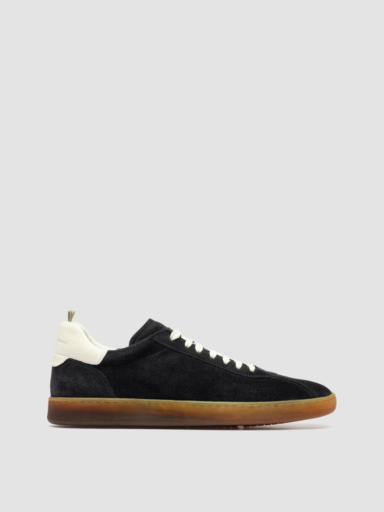 GINNASIO 001 - Blue Leather and Suede Sneakers