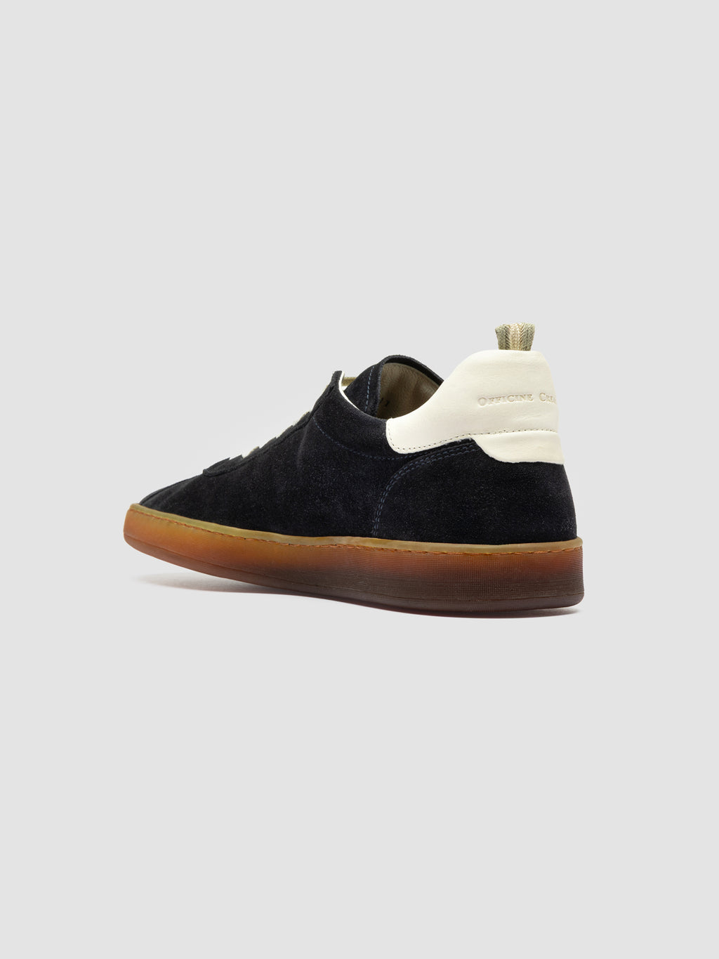 GINNASIO 001 - Blue Leather and Suede Sneakers - image 4,side view