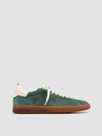 GINNASIO 001 - Green Leather and Suede Sneakers