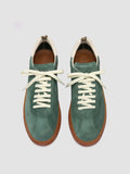 GINNASIO 001 - Green Leather and Suede Sneakers - thumb image 2,side view