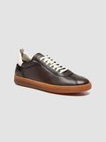 GINNASIO 003 - Brown Leather Low Top Sneakers - thumb image 3,side view