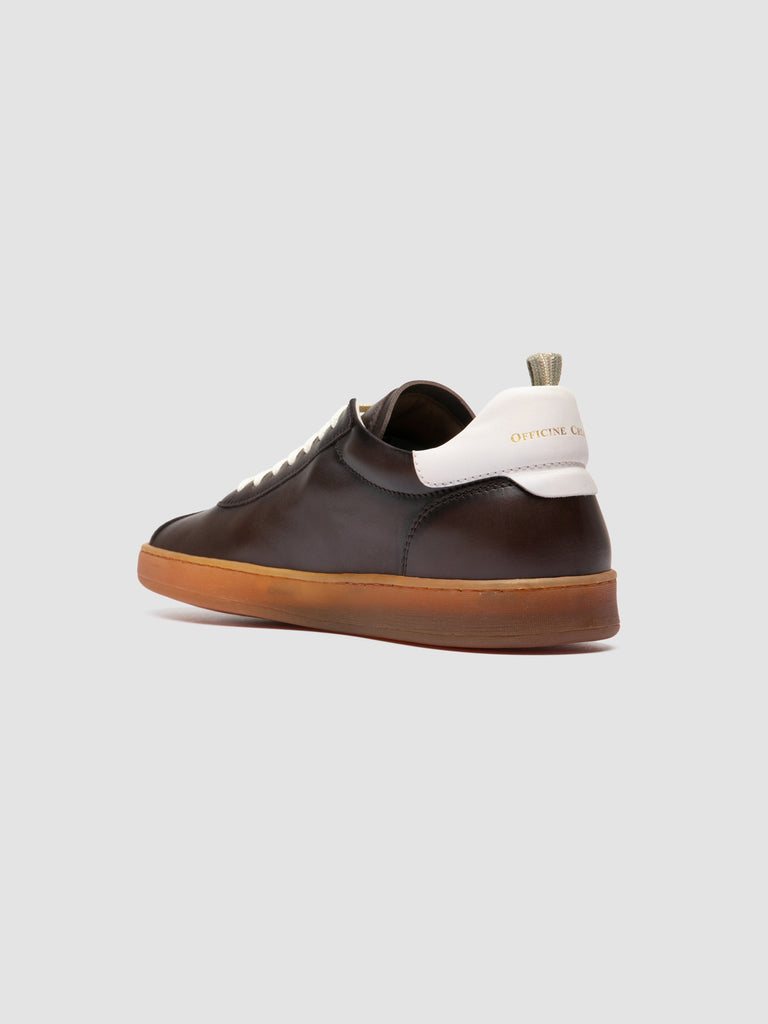 GINNASIO 003 - Brown Leather Low Top Sneakers