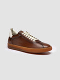 GINNASIO 003 - Brown Leather Low Top Sneakers - thumb image 3,side view