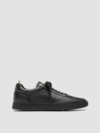 GINNASIO 003 - Black Leather Low Top Sneakers