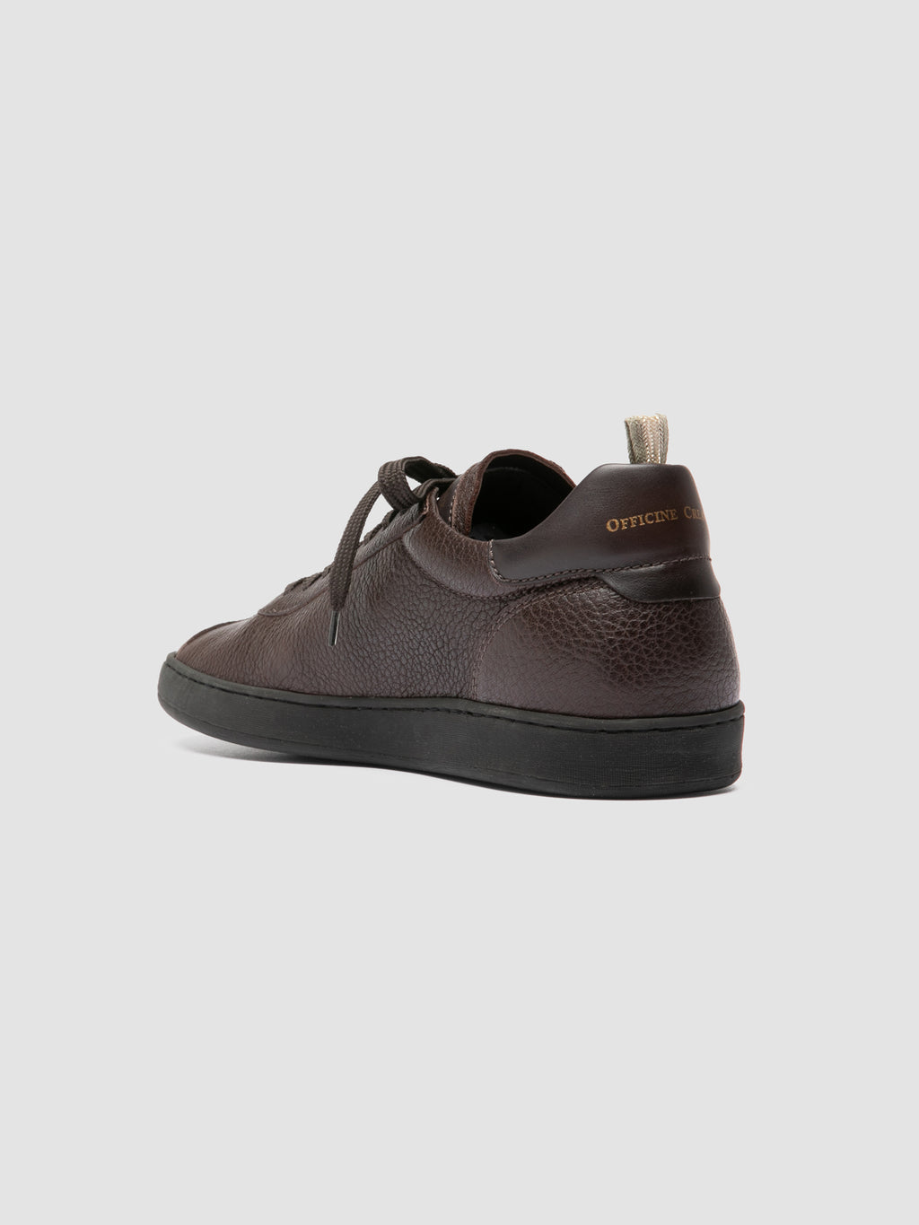 GINNASIO 003 - Brown Leather Low Top Sneakers - image 4,side view