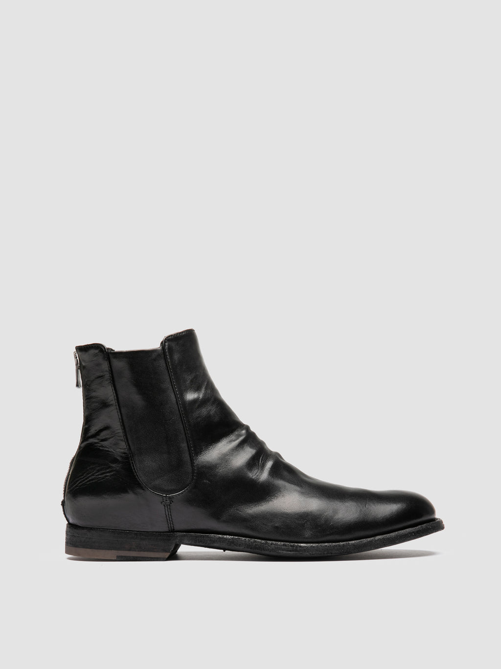 GRAPHIS 002 - Black Leather Zipped Boots