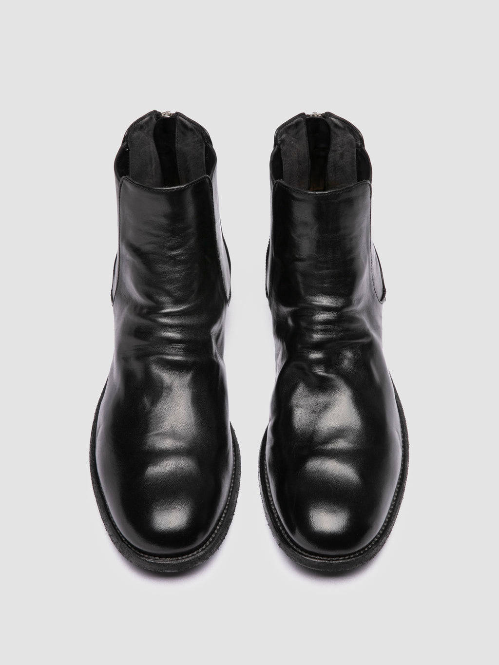GRAPHIS 002 - Black Leather Zipped Boots