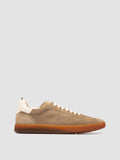 HALO 001 - Beige Leather and Suede Sneakers - thumb image 1,side view