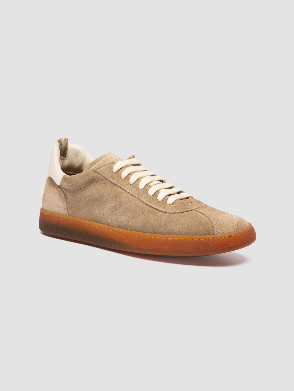 HALO 001 - Beige Leather and Suede Sneakers - image 3,side view