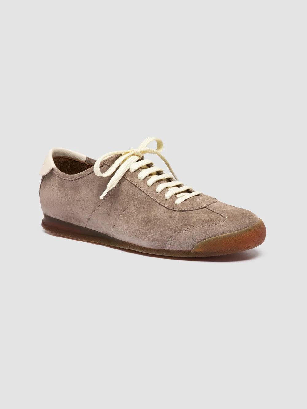 HAZEL 001 - Taupe Suede Low-Top Sneakers - image 3,side view