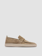 Mens Taupe Suede Penny Loafers: HERBIE 001 Officine Creative - 1