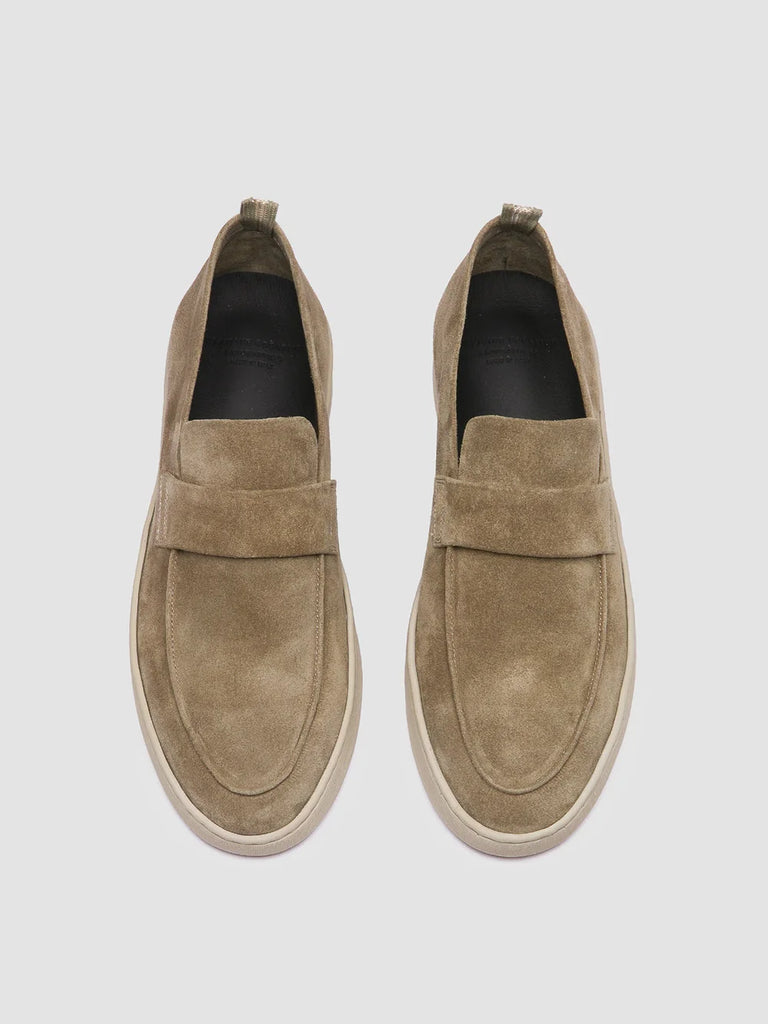 Mens Taupe Suede Penny Loafers: HERBIE 001 Officine Creative - 2