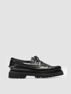 HERITAGE 001 - Black Lug Sole Leather Moccasins