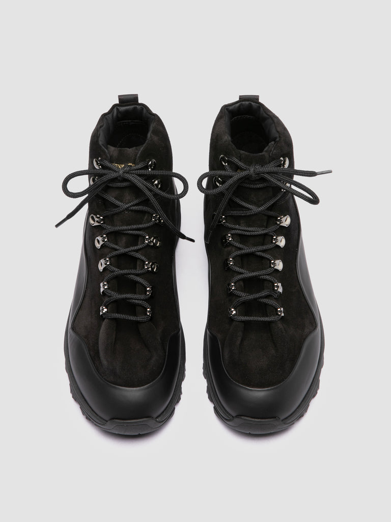 ITINERE 002 - Schwarze Schnürstiefel aus Leder