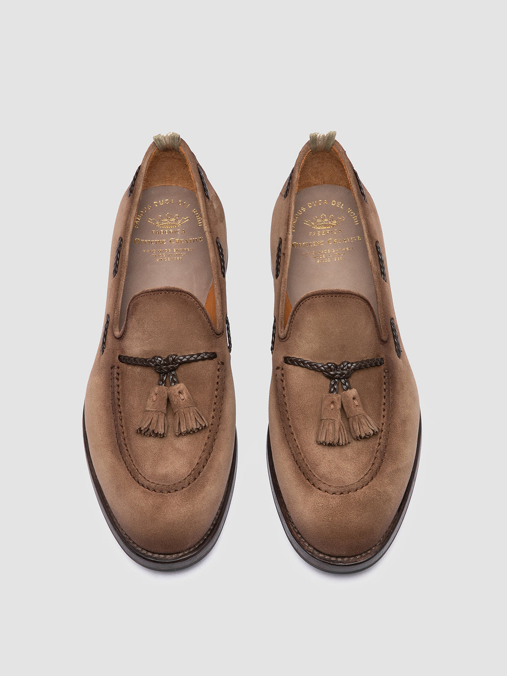 IVIES 002 - Light Brown Suede Tassel Loafers - image 2,side view