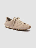 JARRED 001 - Beige Suede Low-Top Sneakers - thumb image 3,side view
