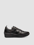 KASBA 003 - Black Leather Low Top Sneakers - thumb image 1,side view