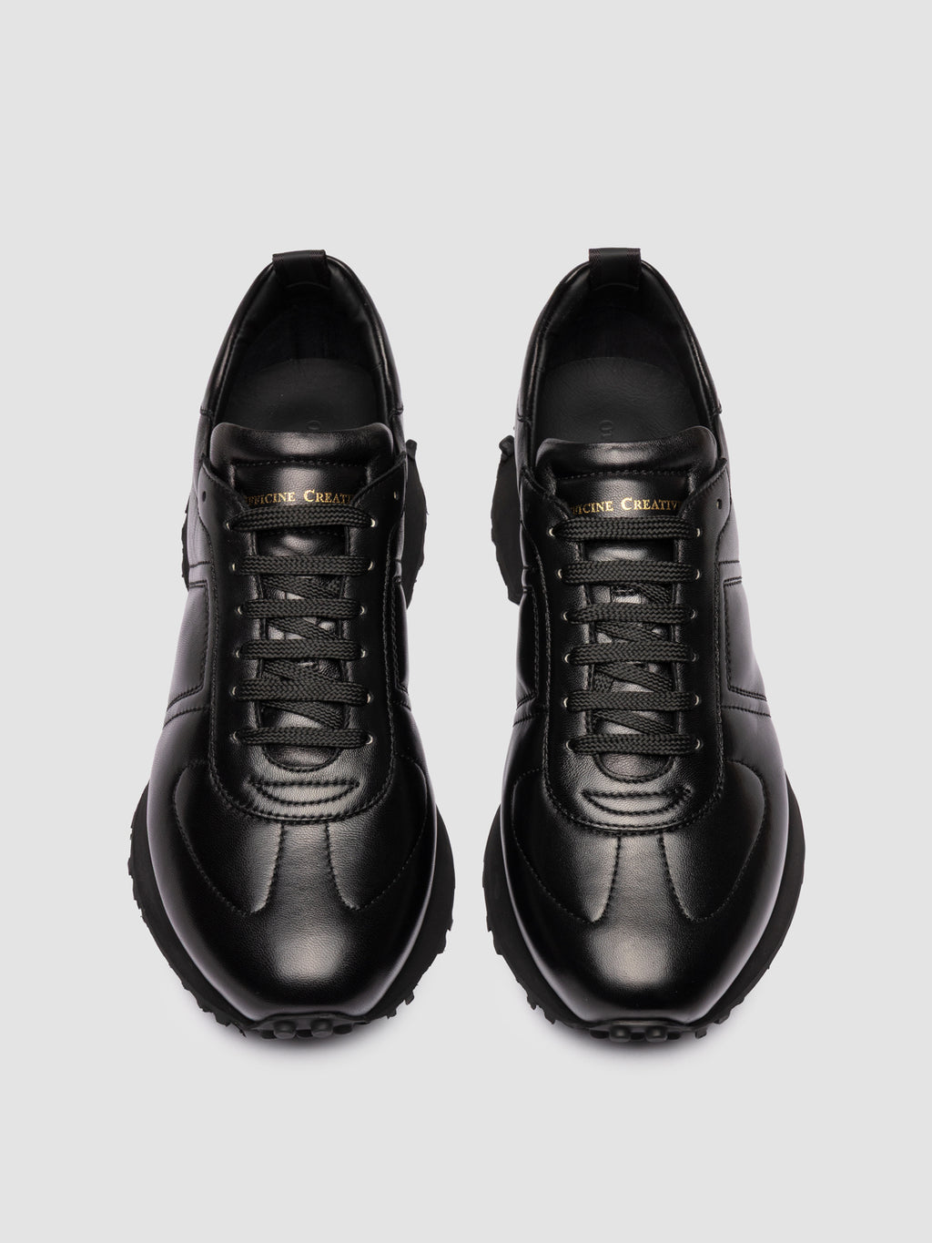 KASBA 003 - Black Leather Low Top Sneakers - image 2,side view
