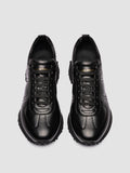 KASBA 003 - Black Leather Low Top Sneakers - thumb image 2,side view