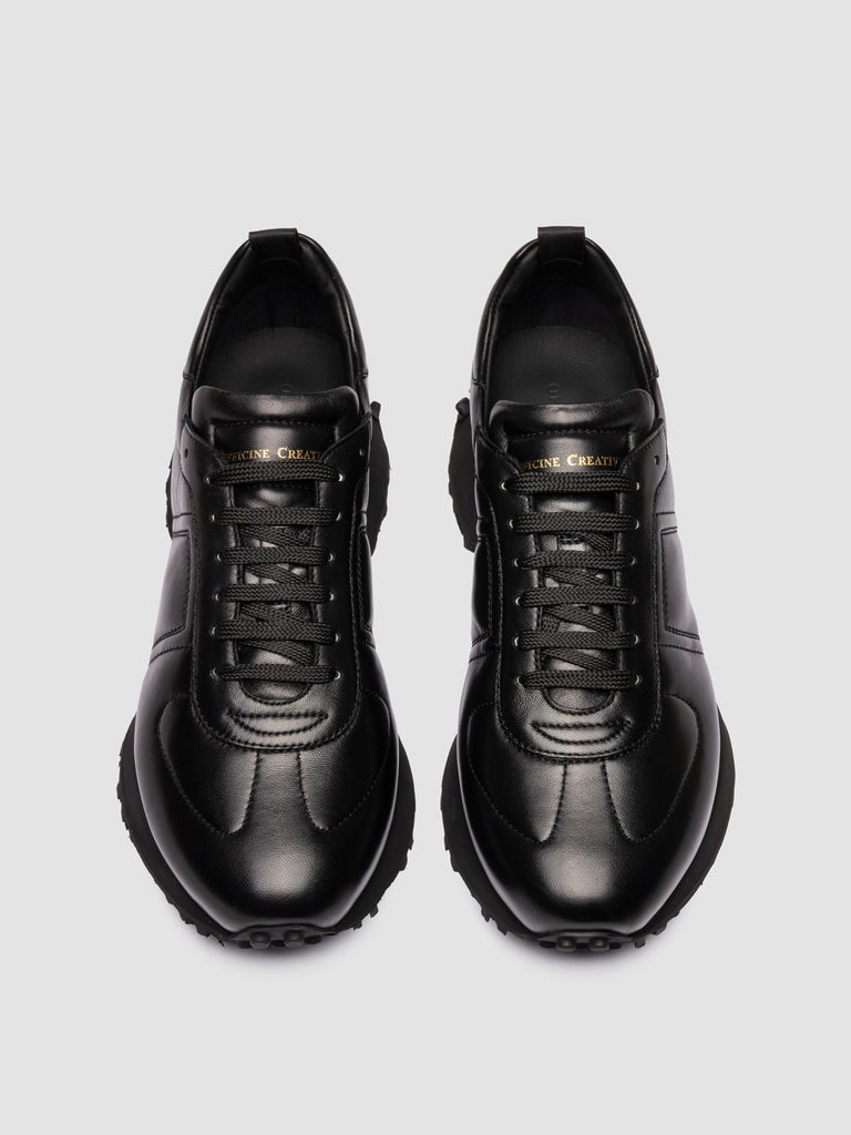 KASBA 003 - Black Leather Low Top Sneakers