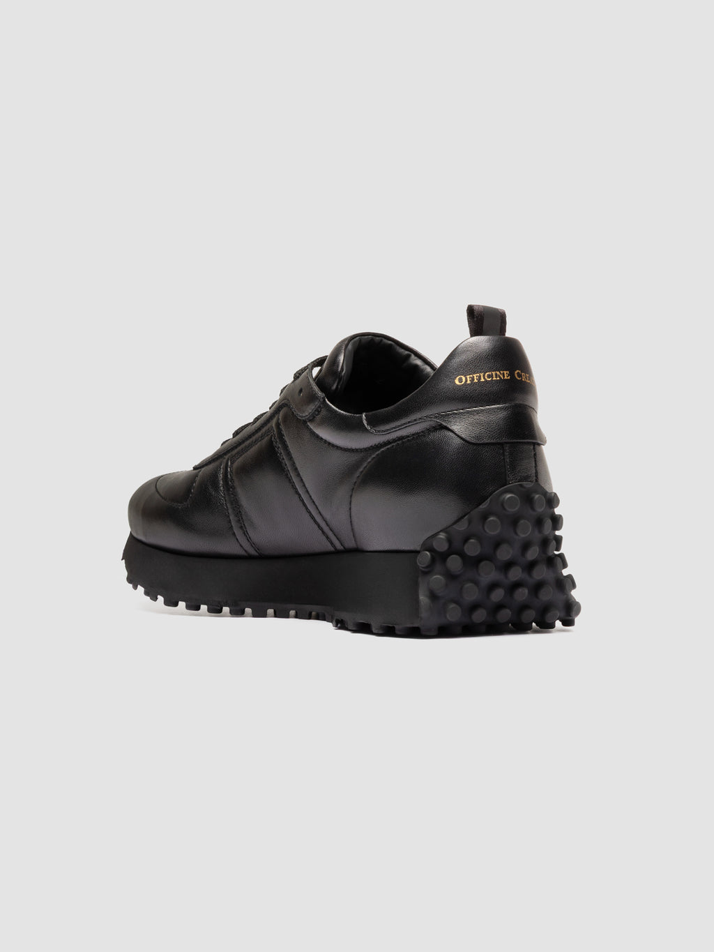 KASBA 003 - Black Leather Low Top Sneakers - image 4,side view