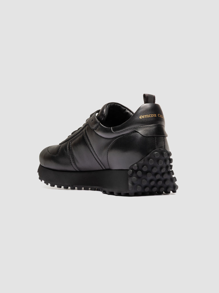 KASBA 003 - Black Leather Low Top Sneakers