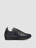 KASBA 003 - Blue Leather Low Top Sneakers - thumb image 1,side view