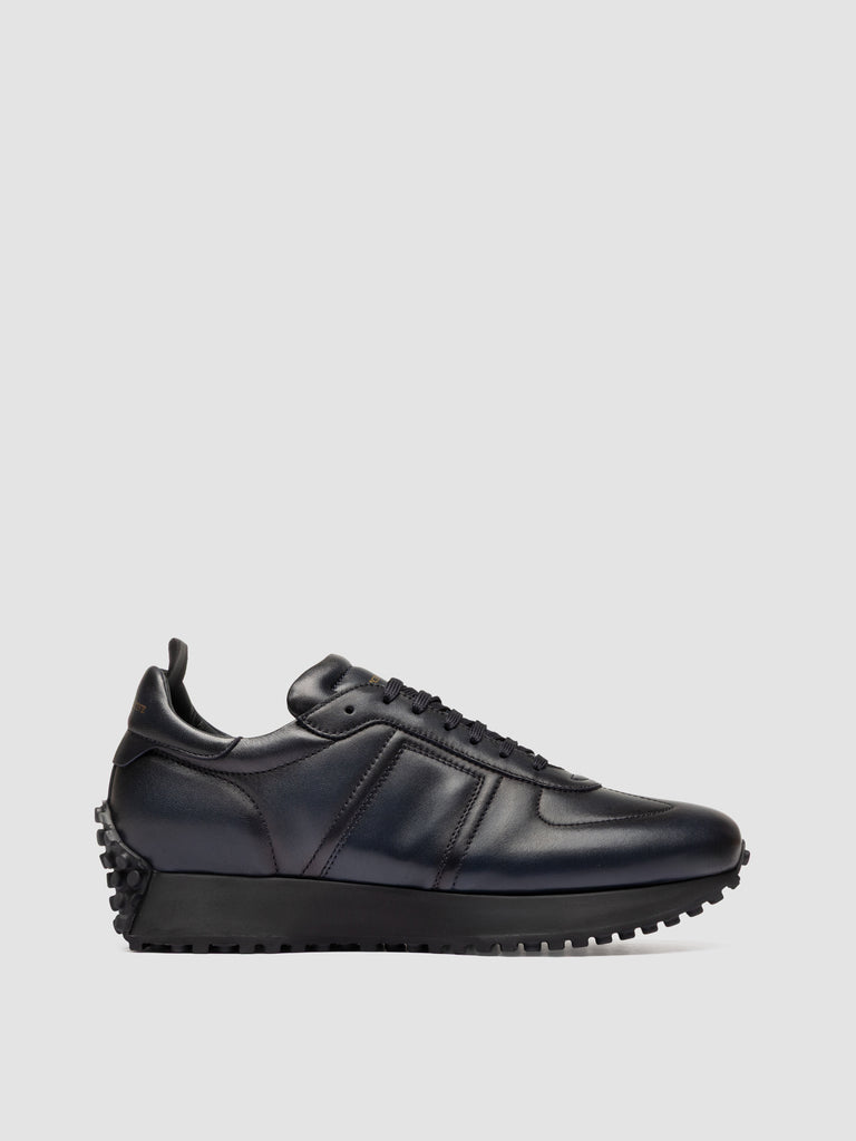 KASBA 003 - Blue Leather Low Top Sneakers