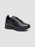 KASBA 003 - Blue Leather Low Top Sneakers - thumb image 3,side view