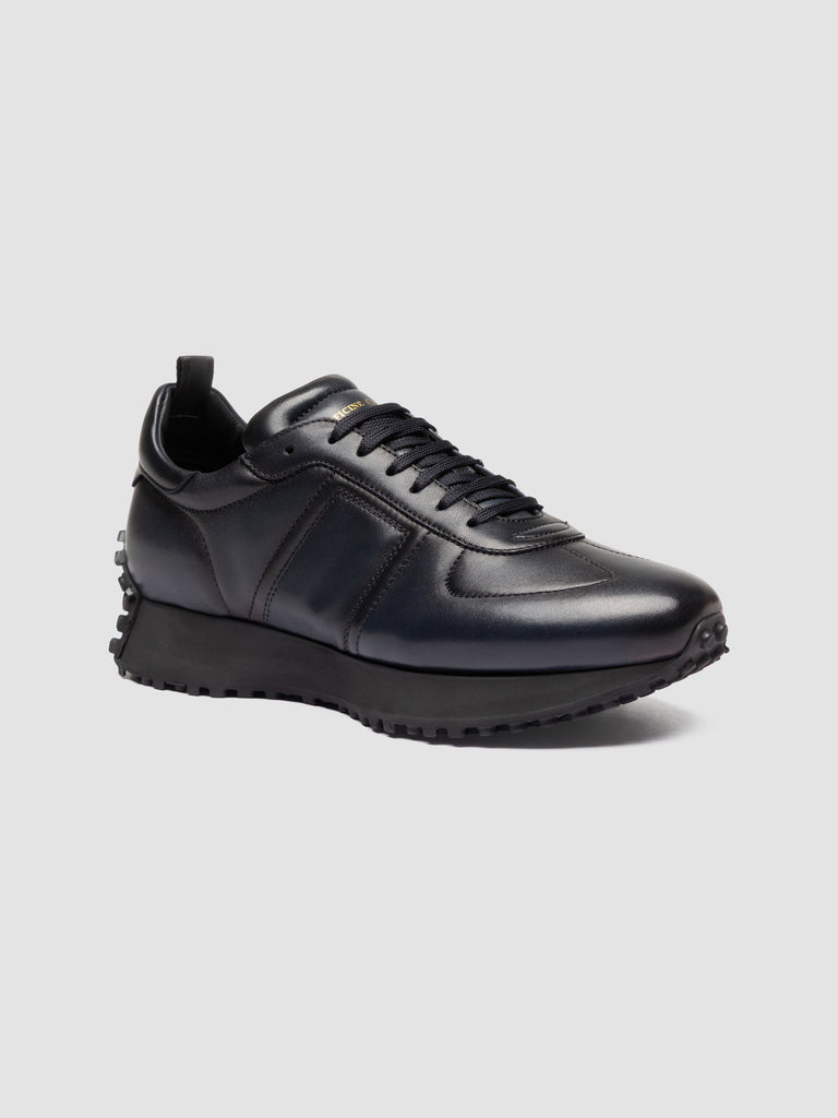 KASBA 003 - Blue Leather Low Top Sneakers