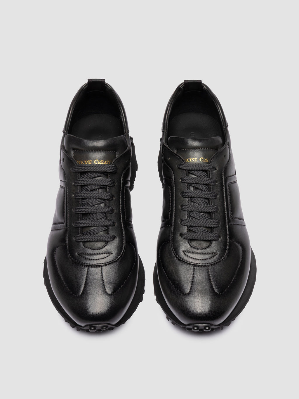 KASBA 003 - Grey Leather Low Top Sneakers - image 2,side view