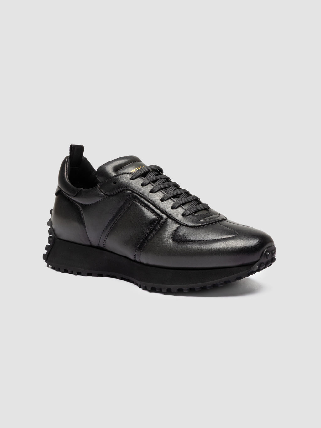 KASBA 003 - Grey Leather Low Top Sneakers - image 3,side view
