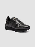 KASBA 003 - Grey Leather Low Top Sneakers - thumb image 3,side view