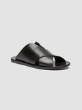 KIMOLOS 015 - Black Leather Slide Sandals