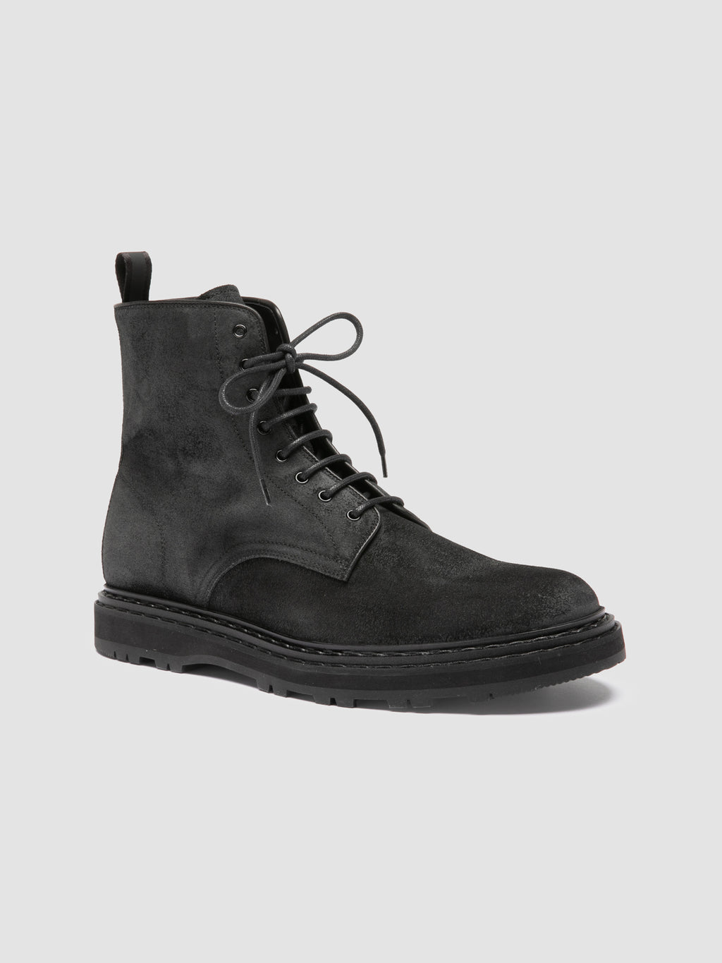 LYDON 004 - Black Suede Lace-Up Boots