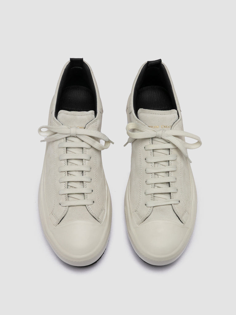 MES 009 - White Leather and Suede Low Top Sneakers