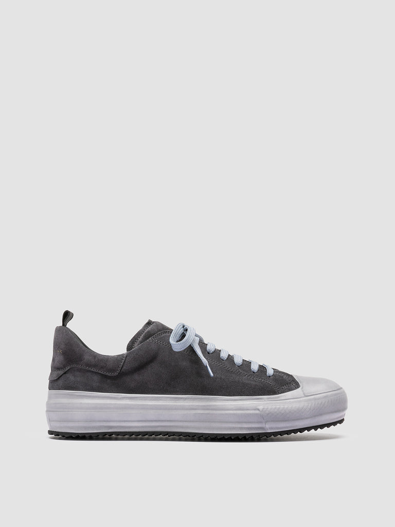 MES 009 - Grey Leather and Suede Low Top Sneakers