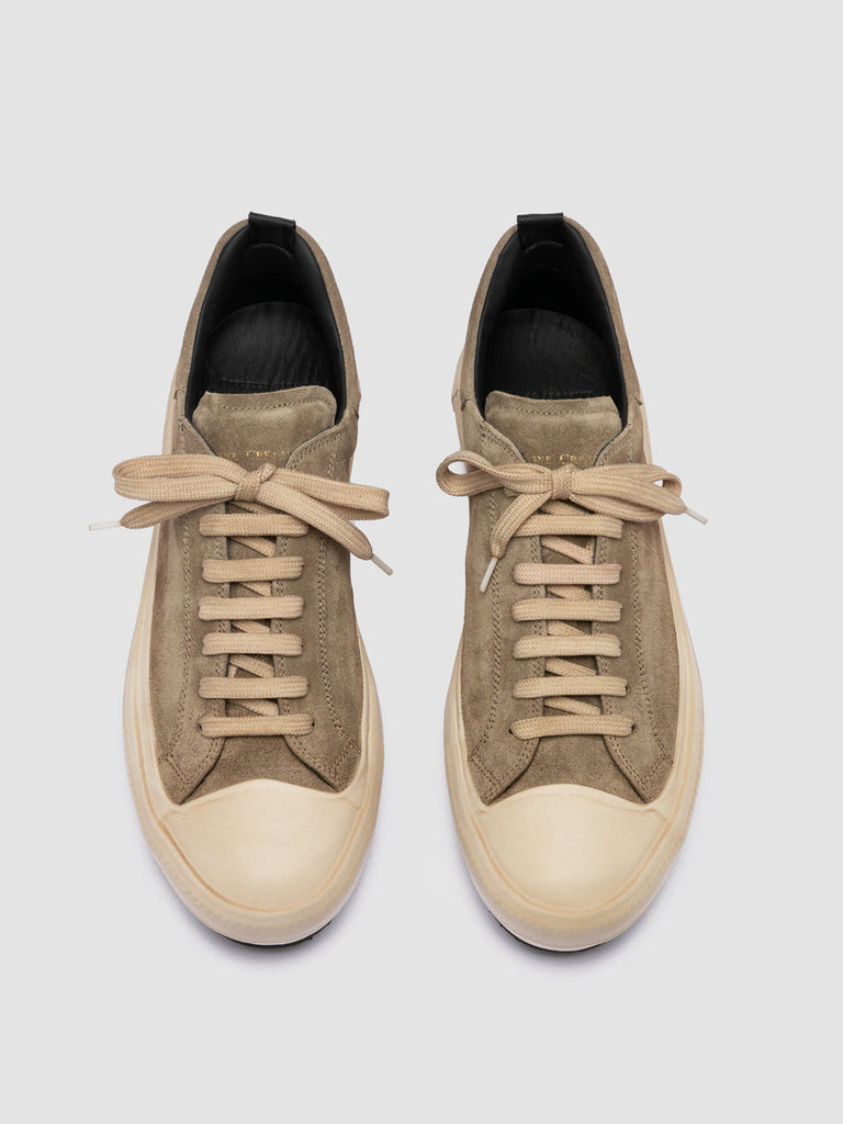 MES 009 - Taupe Leather and Suede Low Top Sneakers