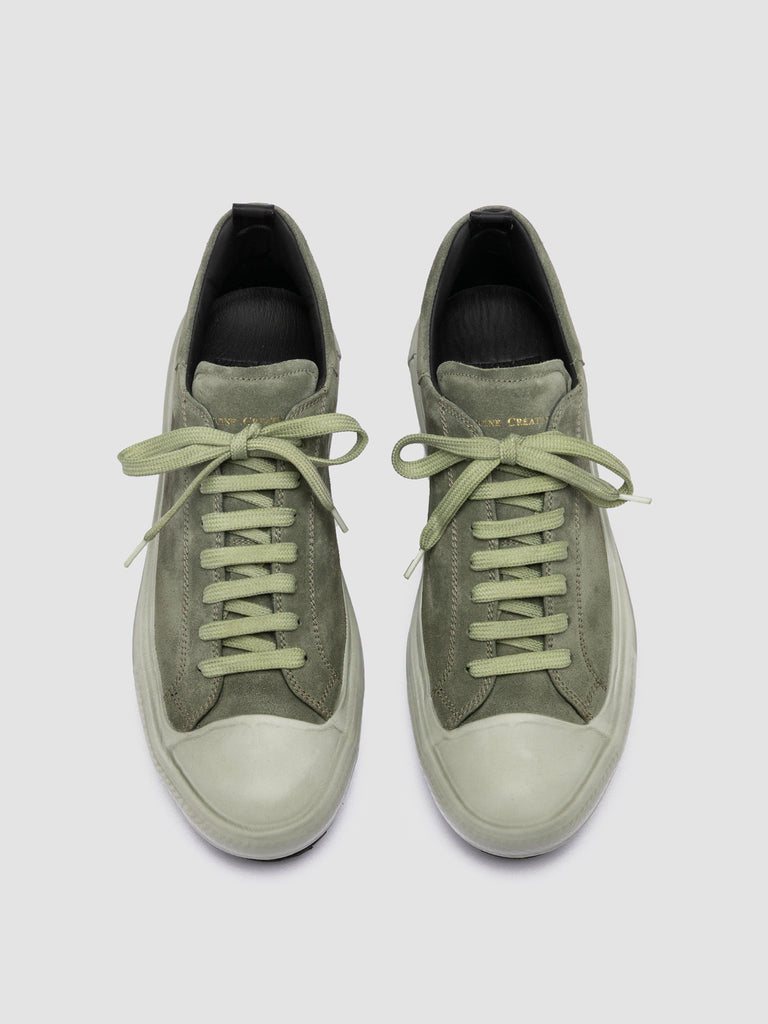 MES 009 - Green Leather and Suede Low Top Sneakers