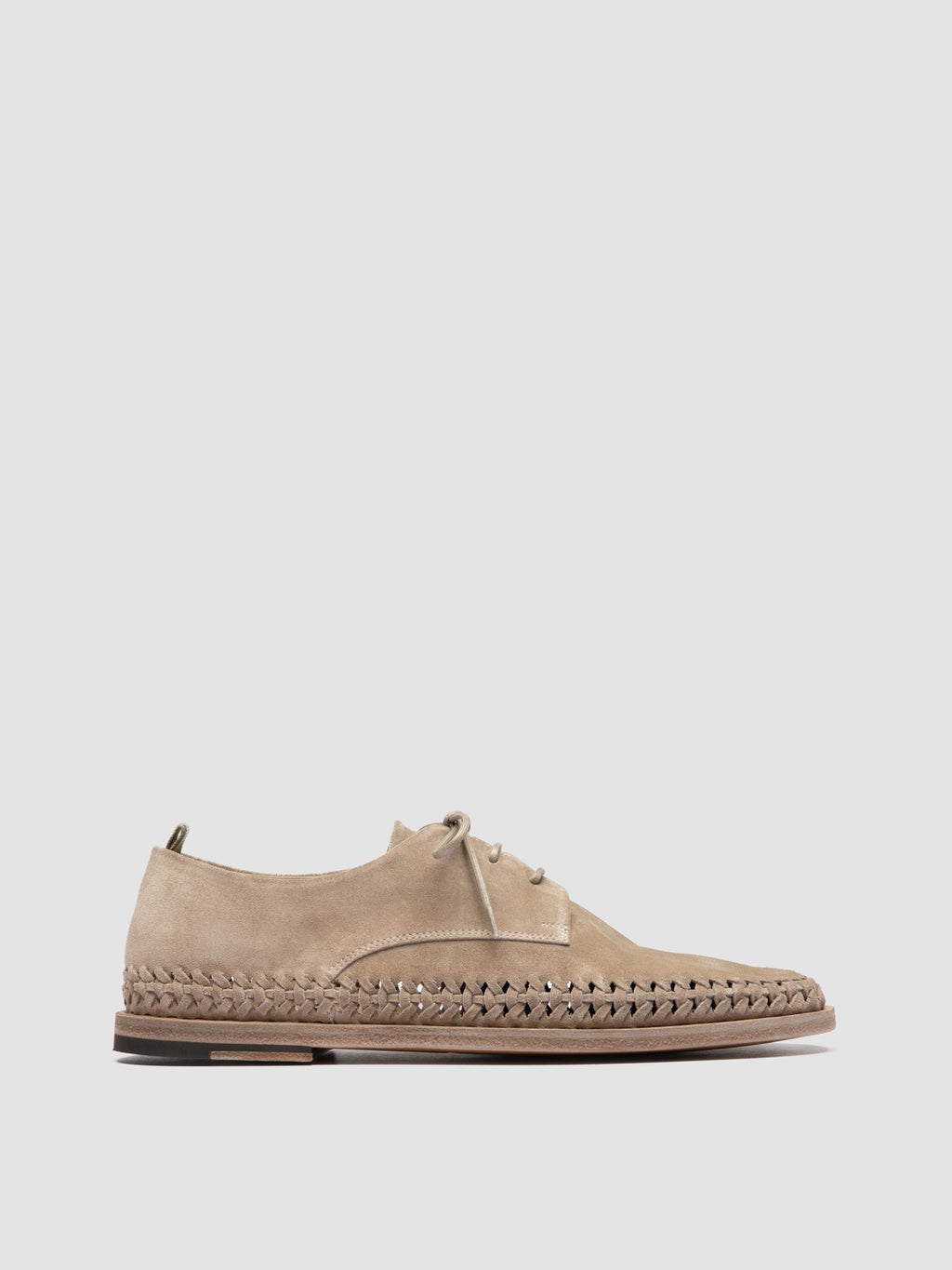 MILES 001 - Beige Suede Derby Shoes - image 1,side view
