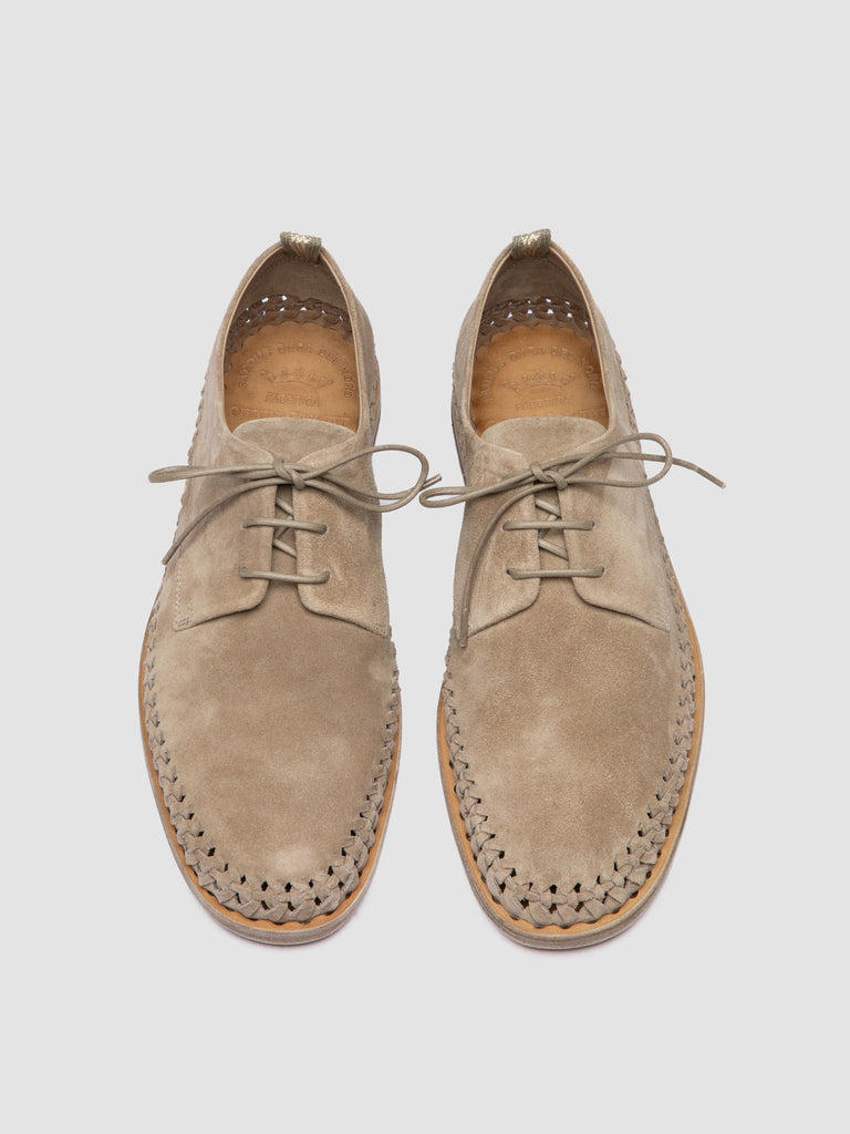 MILES 001 - Beige Suede Derby Shoes