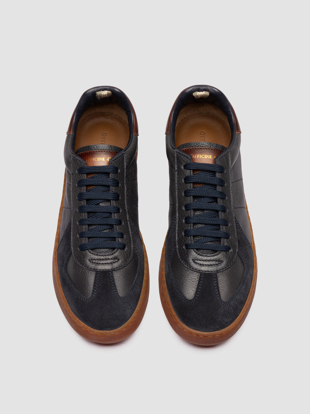 MILITIA 001 - Blue Leather Sneakers - image 2,side view