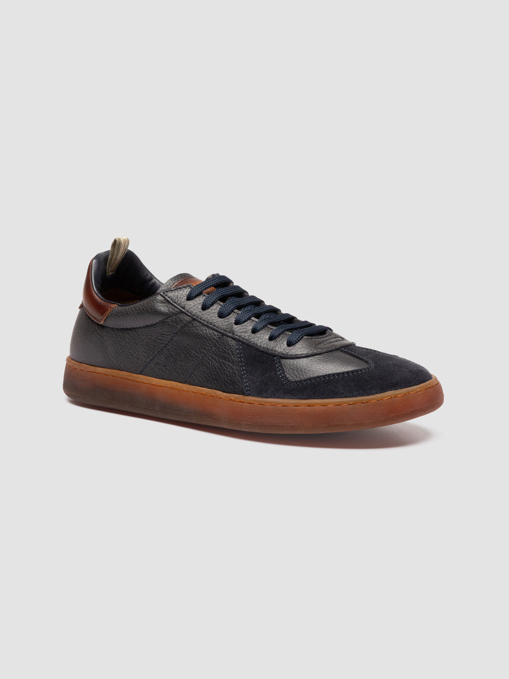MILITIA 001 - Blue Leather Sneakers - image 3,side view