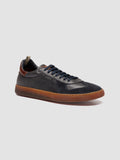 MILITIA 001 - Blue Leather Sneakers - thumb image 3,side view