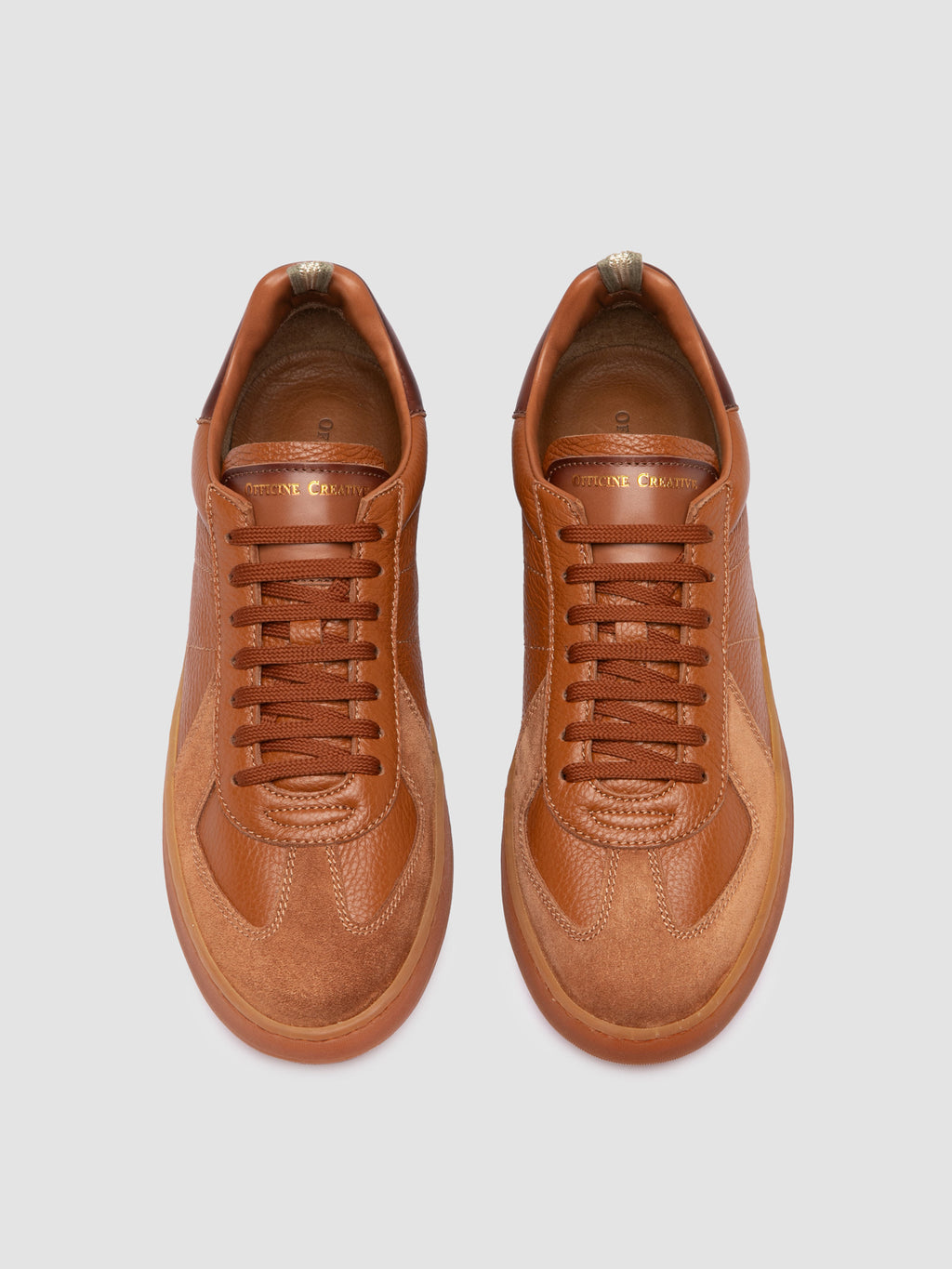 MILITIA 001 - Brown Leather Sneakers - image 2,side view