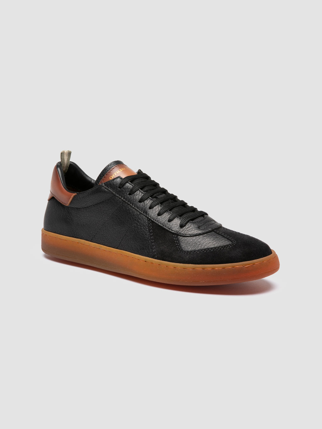 MILITIA 001 - Black Leather Sneakers - image 3,side view
