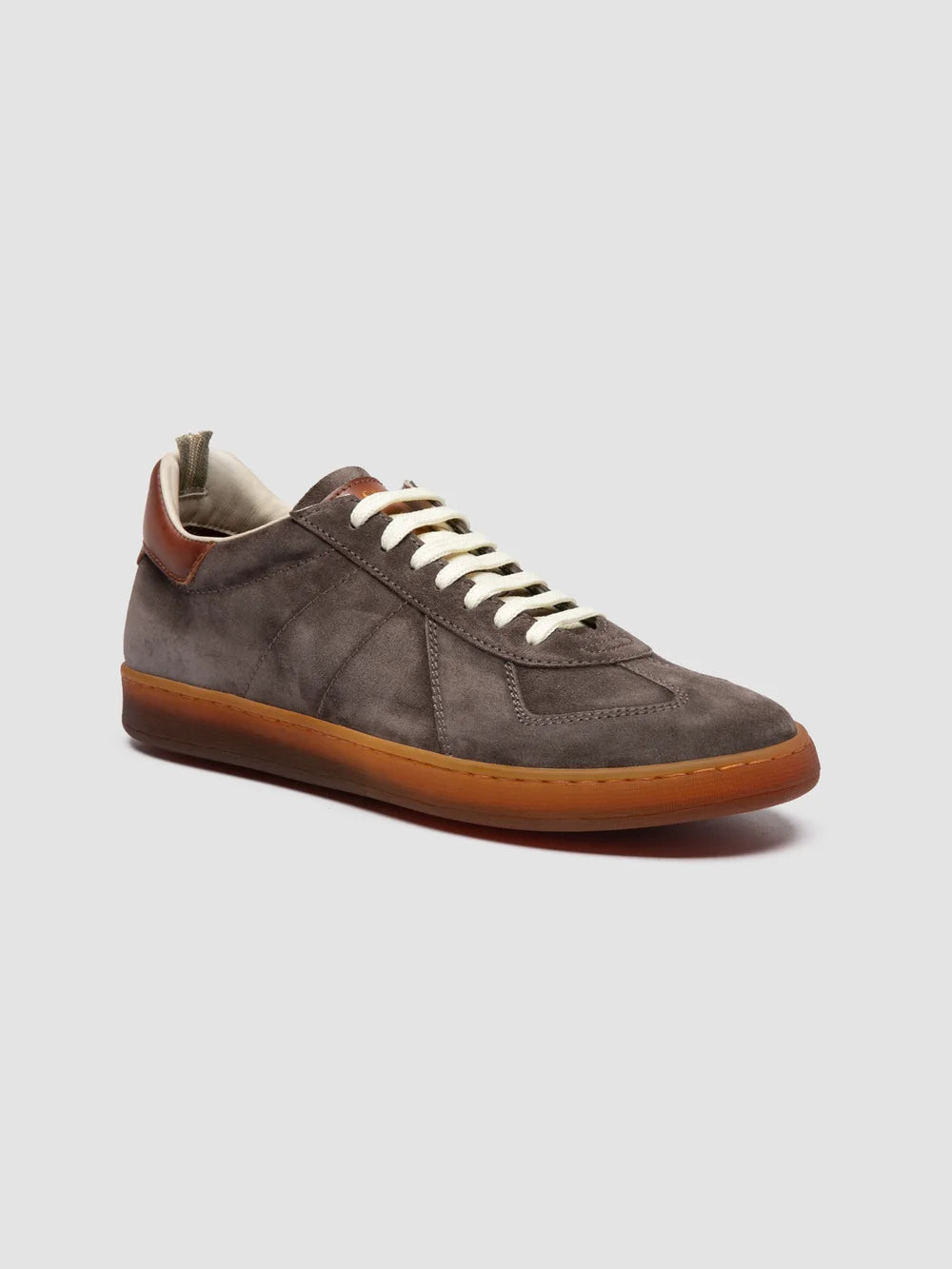 MILITIA 002 - Taupe Suede and Leather Sneakers - image 3,side view