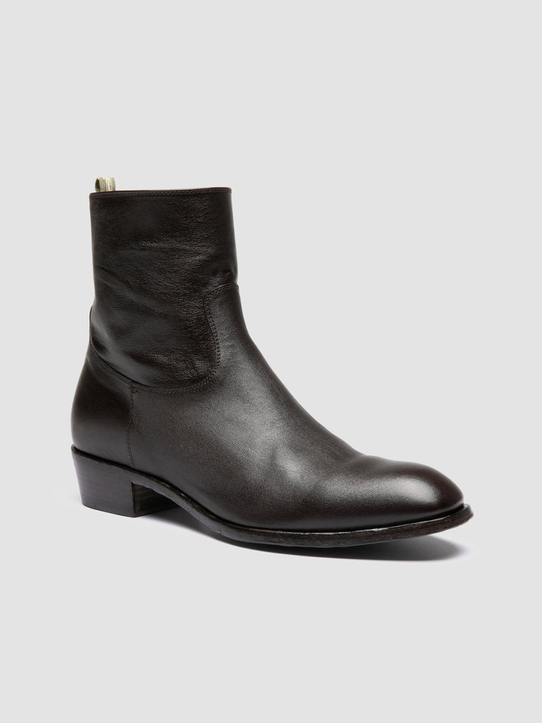 MONEGAL 002 - Brown Leather Zip boots