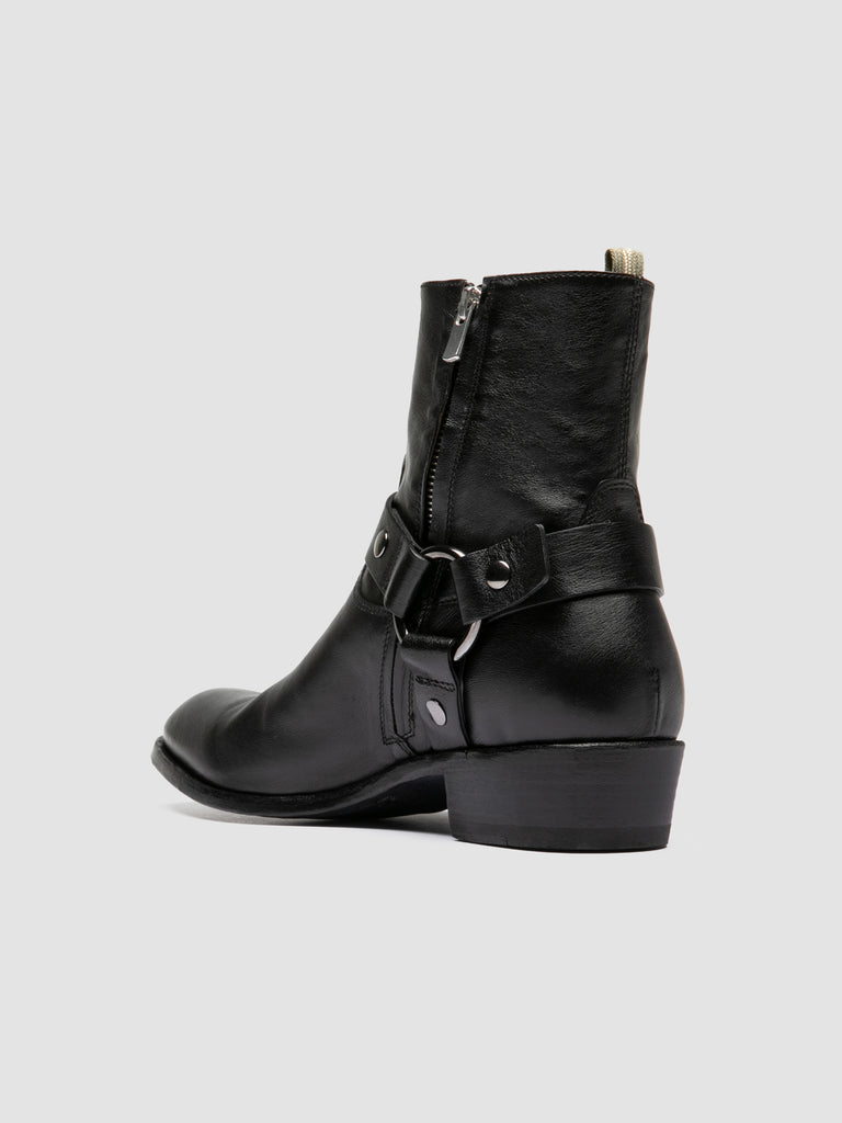 MONEGAL 004 - Black Leather Zipped Boots